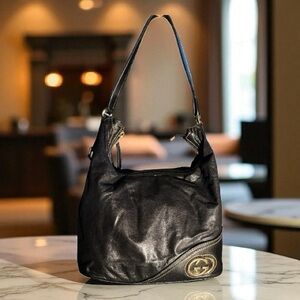 Gucci Britt Leather Hobo Bag